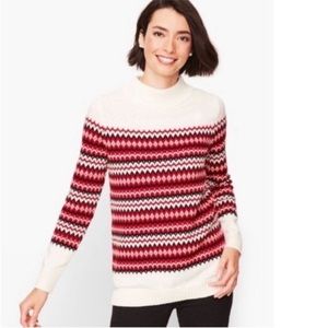 TALBOTS CHALET FAIR ISLE SWEATER HOLIDAY
WOOL BLEND LARGE PETITE